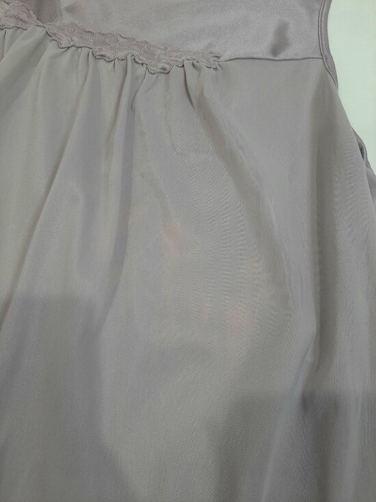 Vanity fair vintage fairycore lavender classic ightgown dress embroidered satin - Picture 8 of 12